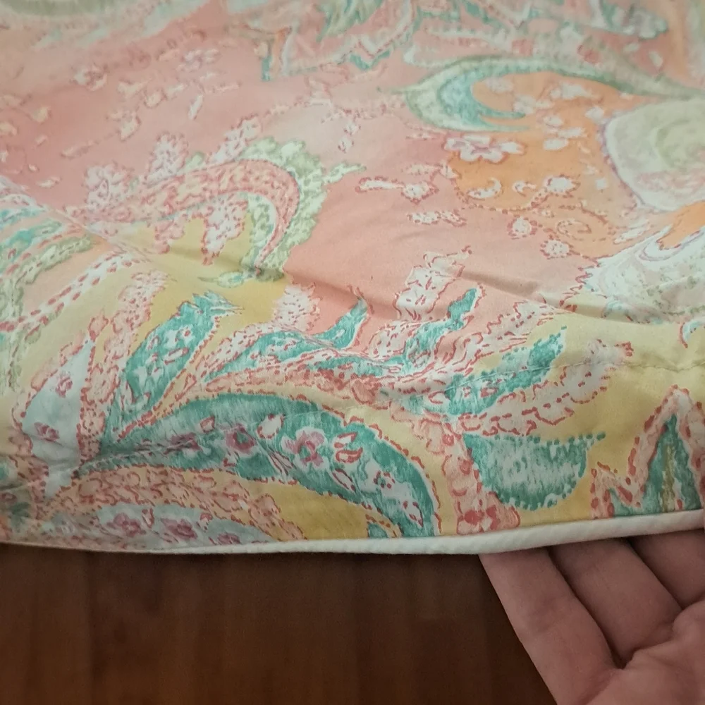 Ralph Lauren King Tres Grand Jamaica Coral Paisley Duvet King Beautiful EUC